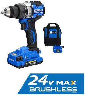 Kobalt Next-Gen 24-volt 1/2-in Metal Ratcheting Brushless Cordless Drill (1-Battery Included, Charger Included and Soft Bag included) kobalt #KDD 2024A-03 #4913878
