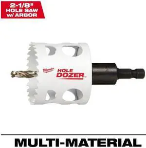 2-1/8 in. Hole Dozer Bi-Metal Hole Saw with 3/8 in. Arbor & Pilot Bit Milwaukee # 49-56-9668 # 220997