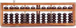 THY COLLECTIBLES Vintage-Style 13 Rods Wooden Abacus Soroban Chinese Japanese Calculator Counting Tool w/ Reset Button 9.75"