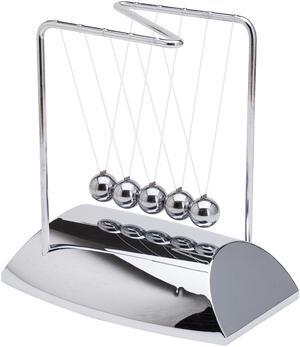 THY COLLECTIBLES Unique Z-Shape Newtons Cradle Balance Balls with Mirror 7 inch Desk Top Decoration Kinetic Motion Toy for Home and Office