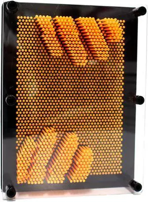 THY COLLECTIBLES 3D Pin Art Board - Classic Pin Art Toy Sculpture Pin Impression Mold 3-Dimensional 6" x 8" (Yellow)