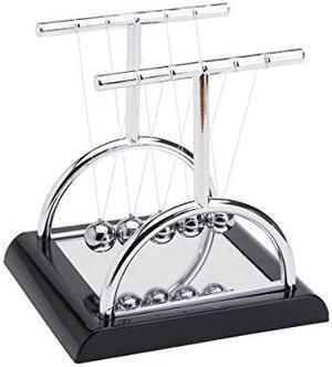 THY COLLECTIBLES Unique Semicircle Newtons Cradle Balance Balls with Mirror 5.5 inch Desk Top Decoration Kinetic Motion Toy for Home and Office