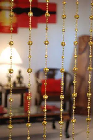 THY COLLECTIBLES Beautiful Home Decor Acrylic Beaded Curtain Door Screen Divider - Golden Balls