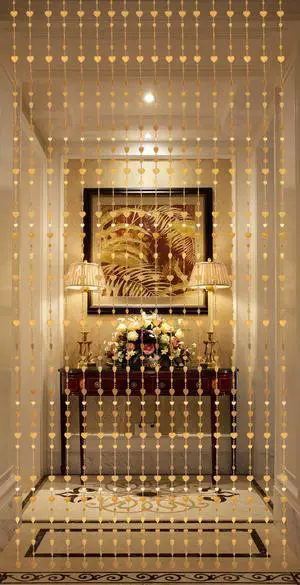 THY COLLECTIBLES Beautiful Home Decor Acrylic Beaded Curtain Door Screen Divider - Golden Hearts