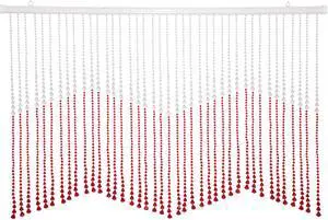THY COLLECTIBLES Beautiful Home Decor Acrylic Beaded Curtain Door Screen Divider - Acrylic Red & Crystal Clear Teardrop