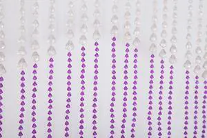 THY COLLECTIBLES Beautiful Home Decor Acrylic Beaded Curtain Door Screen Divider - Acrylic Purple & Crystal Clear Teardrop