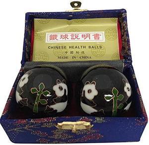 Baoding Balls Chinese Health Massage Exercise Stress Balls Black Panda 2