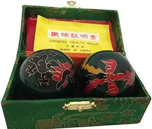 Baoding Balls Chinese Health Massage Exercise Stress Balls - Green Dragon & Phoenix #2