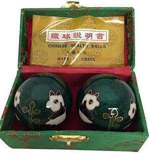 Baoding Balls Chinese health Massage Exercise Stress Balls  Green Panda 2