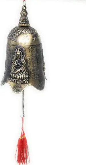 THY COLLECTIBLES Zen Art Bronze Feng Shui Windbell for Home & Car - Godness GuanYin