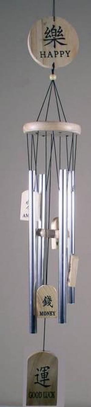 Asian Home Aluminum Bronze Feng Shui Wind Chime Multi-Language (Wooden)