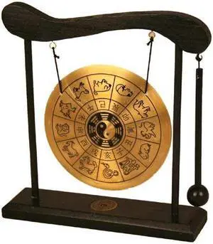 Asian Home Zen Art Brass Feng Shui Desktop Gong