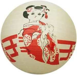 Japanese Geisha Design Round Paper Lantern LAN014