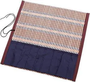 Bamboo Calligraphy Brush Holder Rollup Protection, 8 Compartments Pouch Organizer 36x36cm (14x14") - Large