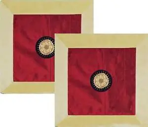 Set of 2 Oriental Silk Cushion Covers (Burgundy)