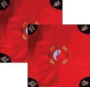 Set of 2 Oriental Silk Cushion Covers YING YANG (RED)