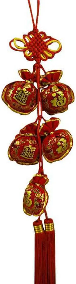 Oriental Feng Shui Wall Hanging W. tassels "Fu"-Fortune