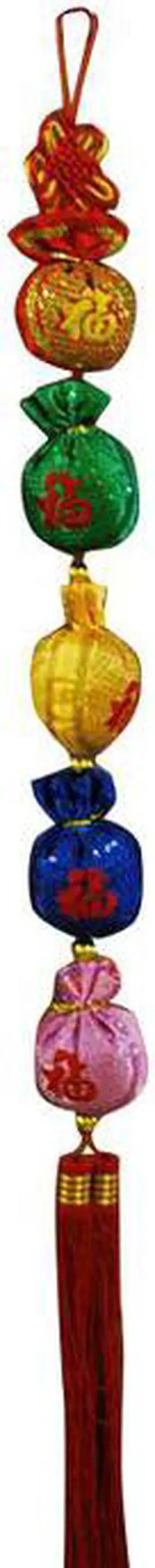 Oriental Feng Shui Wall Hanging W. tassels"Fu"-Fortune