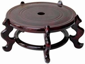 Hand-Crafted 5-1/2-Inch Rosewood Oriental Vase Stand