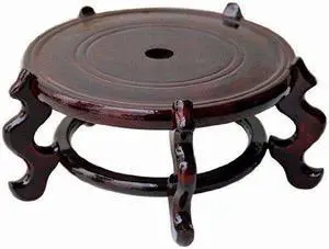 Beautiful Hand Craft Rosewood Oriental Fishbowl Vase Stand Round 12"