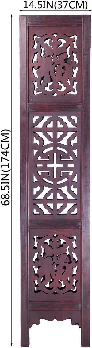 Vintage Oriental Style 4 Panels Screen Room Divider FUR1009