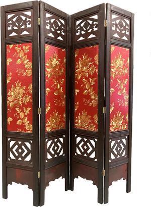 Vintage Oriental Style 4 Panels Screen Room Divider FUR9120