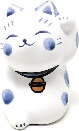 THY COLLECTIBLES Hand Painted Feng Shui Mini Maneki Neko Lucky Cat White