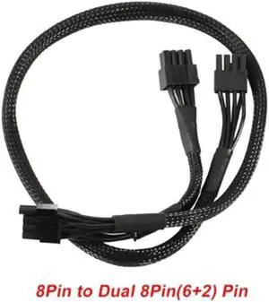 8PIN to Dual 8PIN (6+2) Male Power Connector for Modular PSUs 8Pin to GPU 8P Graphics Card Extension Line