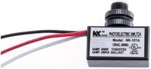Automatic Light Control Sensor NK-101A AC Series (Induction Probe Waterproof IP65) 120VAC 50/60Hz Bimetallic Thermal Type NK-101A UL Certified