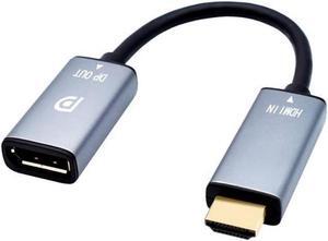 HDMI to DisplayPort Adapter 4K@60Hz High Speed HDMI Male to DP Female Converter Cable Compatible for PC Graphics Card Laptop Mini NS PS5/4 Xbox One/360