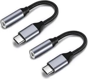 2 Pack Compatible with Google USB C to 3.5mm Audio Pixel Headphone Adapter Compatible with Google Pixel 7 Pro 6 6a 5 4 3XL USB-C to 3.5 Audio Headphone Jack Dongle Phone Adapter for Android Type C