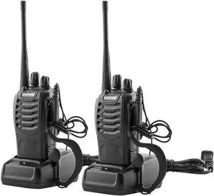 2 Pcs BF-888S 5W 400-470MHz 16CH Two-way Ham Radio Handheld Walkie Talkie