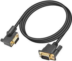 5ft 90 Degree RightAngle VGA Cable, 15Pin MaletoMale Monitor Cord, Supports 1080P High Resolution for Computer Display 5ft 90 Degree RightAngle VGA Cable, 15Pin MaletoMale Monitor Cord, Supports 1080P High Resolution for Computer Display