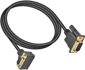 5ft 90 Degree DownAngle VGA Male to Male Cable, 15Pin VGA Monitor Cord, Supports 1080P Resolution for PC, Laptops, TV & Projectors 5ft 90 Degree DownAngle VGA Male to Male Cable, 15Pin VGA Monitor Cord, Supports 1080P Resolution for PC, Laptops, TV & Projectors