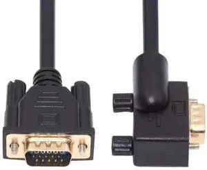 1m/3.3ft 90 Degree LeftAngled VGA RGB Cable, Left Angle Male to Straight Male Cord, 3COAX+6C for Computer Monitor & Projector 1m/3.3ft 90 Degree LeftAngled VGA RGB Cable, Left Angle Male to Straight Male Cord, 3COAX+6C for Computer Monitor & Projector