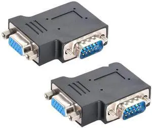 2Pack Vertical Flat Left Angled 90 Degree VGA SVGA Male to Female Adapter, Left Angle 15Pin VGA Converter for TV, Projectors & Monitors 2Pack Vertical Flat Left Angled 90 Degree VGA SVGA Male to Female Adapter, Left Angle 15Pin VGA Converter for TV, Projectors & Monitors