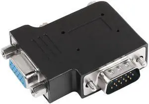 90 Degree Left Bend LShaped VGA Male to Female Adapter, DB15 Right Angle VGA Extender Connector for TV, Computer Monitor & Projector 90 Degree Left Bend LShaped VGA Male to Female Adapter, DB15 Right Angle VGA Extender Connector for TV, Computer Monitor & Projector