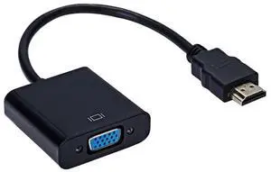 GoldPlated HDMI to VGA Adapter, Full HD 1080P External Video Card MultiMonitor Converter for Desktop, Laptop, HDTV, Monitor & Projector Black GoldPlated HDMI to VGA Adapter, Full HD 1080P External Video Card MultiMonitor Converter for Desktop, Laptop, HDTV, Monitor & Projector Black
