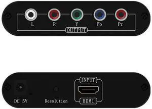 HDMI to 1080P Component Video (YPbPr/RGB/5RCA) Scaler Converter Adapter with L/R Audio, Compatible with PS3, PS4, Bluray Player, DVD, Xbox & Notebook HDMI to 1080P Component Video (YPbPr/RGB/5RCA) Scaler Converter Adapter with L/R Audio, Compatible with PS3, PS4, Bluray Player, DVD, Xbox & Notebook