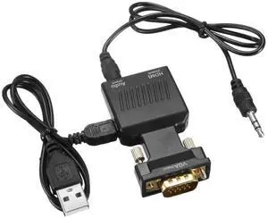 VGA Male to HDMI Female AudioVideo Adapter Converter, Black VGA Male to HDMI Female AudioVideo Adapter Converter, Black