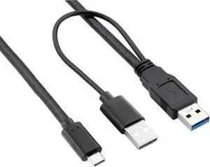 60cm USBC to USB 3.0 Male & USB 2.0 Male Dual YShaped Data Cable for Laptops & External Hard Drives 60cm USBC to USB 3.0 Male & USB 2.0 Male Dual YShaped Data Cable for Laptops & External Hard Drives