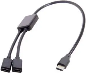USBC OTG Cable, 1 USBC Male to 2 USBC Female DualPort Hub Cable for Laptops, PCs, Mice & Flash Drives USBC OTG Cable, 1 USBC Male to 2 USBC Female DualPort Hub Cable for Laptops, PCs, Mice & Flash Drives