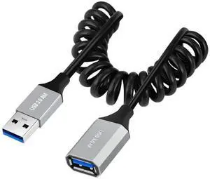 3.28FT USB 3.0 Coiled Extension Cable, Male to Female HighSpeed Data Transfer & Charging Cord for Phone, Laptop & USB Flash Drive 3.28FT USB 3.0 Coiled Extension Cable, Male to Female HighSpeed Data Transfer & Charging Cord for Phone, Laptop & USB Flash Drive