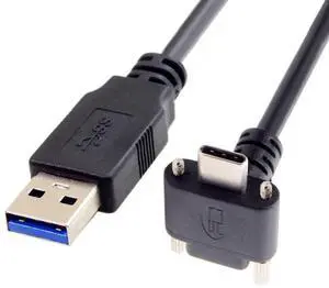 1.2M 90 Degree Angled USB 3.0 to USBC Data Cable with Panel Mount Screw for Industrial Camera 1.2M 90 Degree Angled USB 3.0 to USBC Data Cable with Panel Mount Screw for Industrial Camera