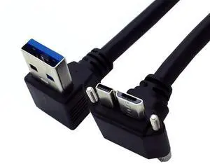 25cm 90 Degree UpAngled USB 3.0 to Micro USB 3.0 Cable with Locking Screw Panel Mount for Photography & HighSpeed Data Transfer 25cm 90 Degree UpAngled USB 3.0 to Micro USB 3.0 Cable with Locking Screw Panel Mount for Photography & HighSpeed Data Transfer