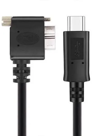 90 Degree LeftAngled USBC to Micro USB 3.0 Data Cable with Screw Mount, 5Gbps HighSpeed Transfer 90 Degree LeftAngled USBC to Micro USB 3.0 Data Cable with Screw Mount, 5Gbps HighSpeed Transfer