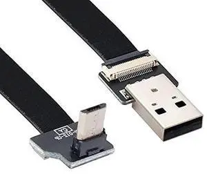 200CM UpAngled USB 2.0 TypeA Male to Micro USB 5Pin Male Flat Slim FPC Cable for FPV, Hard Disk & Mobile Phone 200CM UpAngled USB 2.0 TypeA Male to Micro USB 5Pin Male Flat Slim FPC Cable for FPV, Hard Disk & Mobile Phone