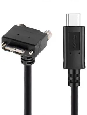 90 Degree DownAngled USBC to Micro USB 3.0 Data Cable with Screw Mount, 5Gbps HighSpeed Transfer 90 Degree DownAngled USBC to Micro USB 3.0 Data Cable with Screw Mount, 5Gbps HighSpeed Transfer