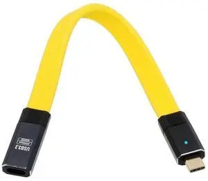 0.65FT/0.2M Flat USBC Extension Cable, USB 3.2 TypeC Male to Female, 20Gbps Data Transfer, PD 100W Fast Charging, 8K@60Hz Video Output 0.65FT/0.2M Flat USBC Extension Cable, USB 3.2 TypeC Male to Female, 20Gbps Data Transfer, PD 100W Fast Charging, 8K@60Hz Video Output