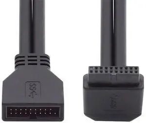 90 Degree Up Angled USB 3.0 20Pin/19Pin Male to Female Extension Cable, 5Gbps HighSpeed for Motherboard Mainboard 90 Degree Up Angled USB 3.0 20Pin/19Pin Male to Female Extension Cable, 5Gbps HighSpeed for Motherboard Mainboard